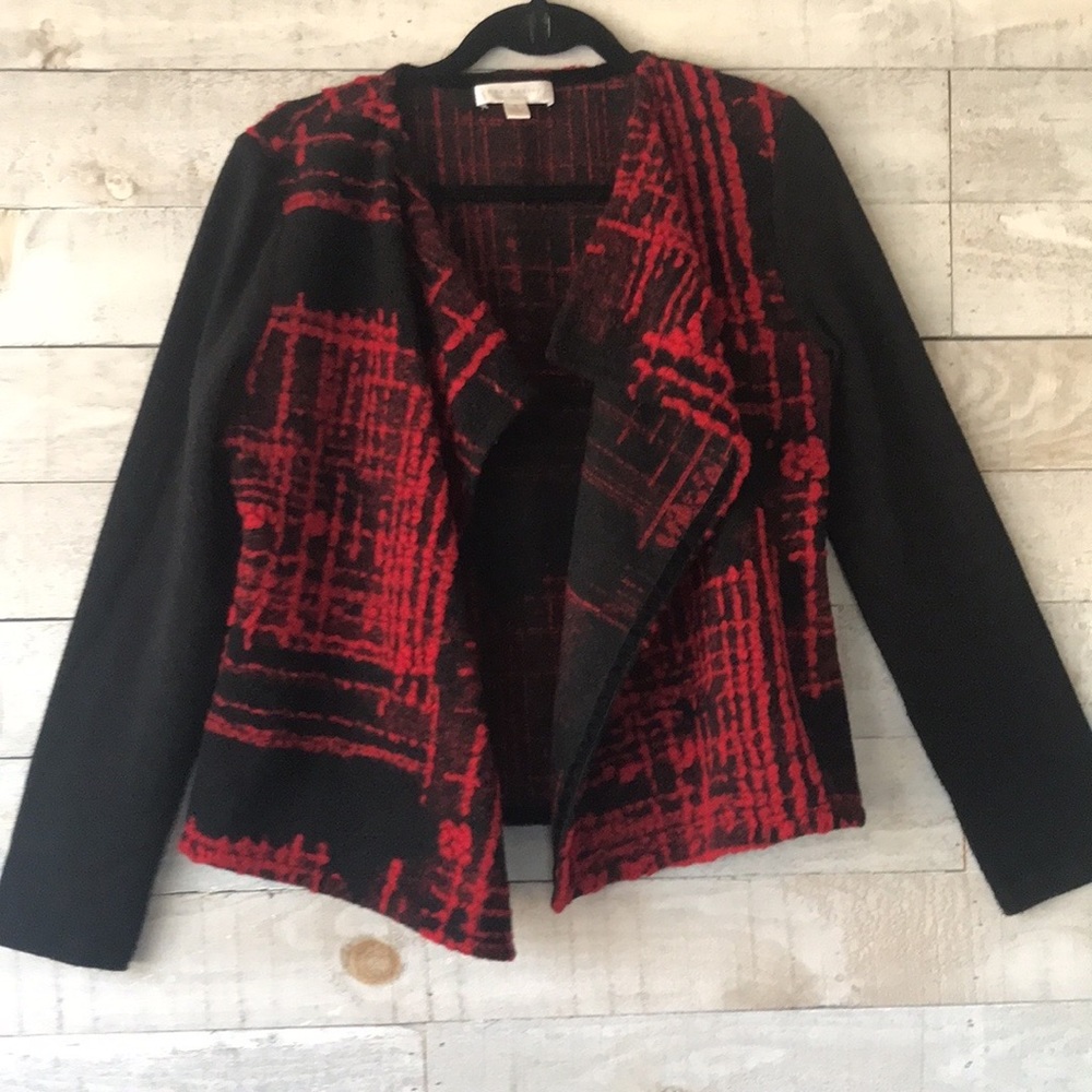 Felted wool open waterfall cardigan